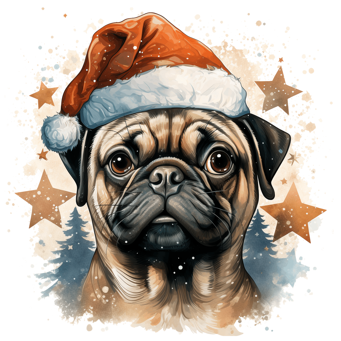 Mops Bügelbild Weihnachten #18