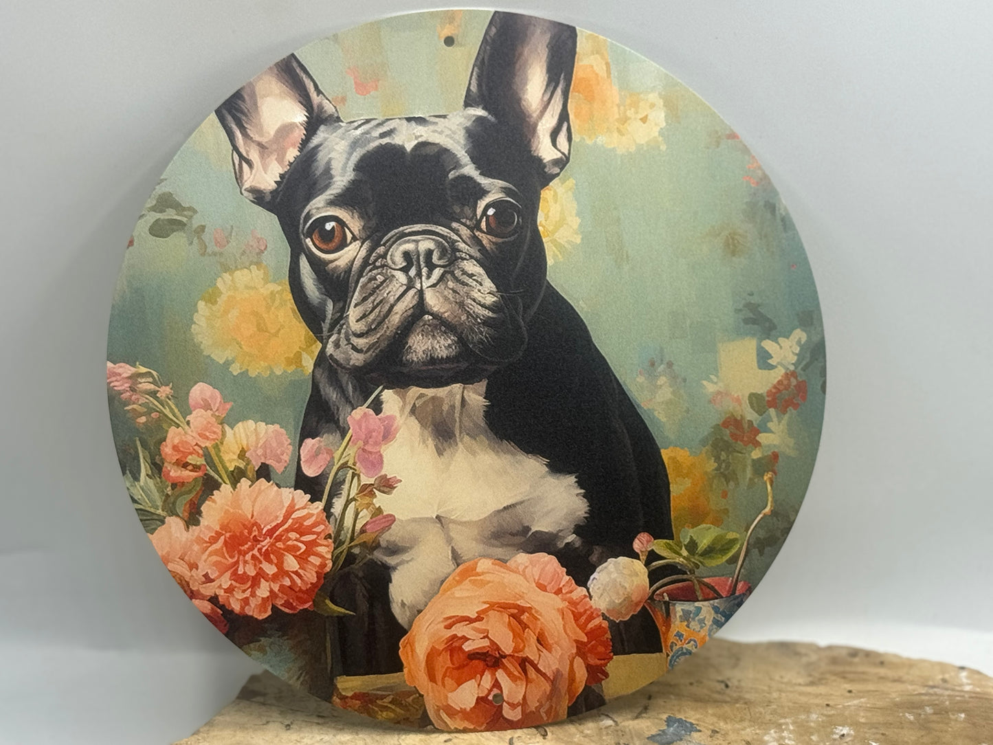 Französische Bulldogge Türschild / Dekoschild / Blechschild #36