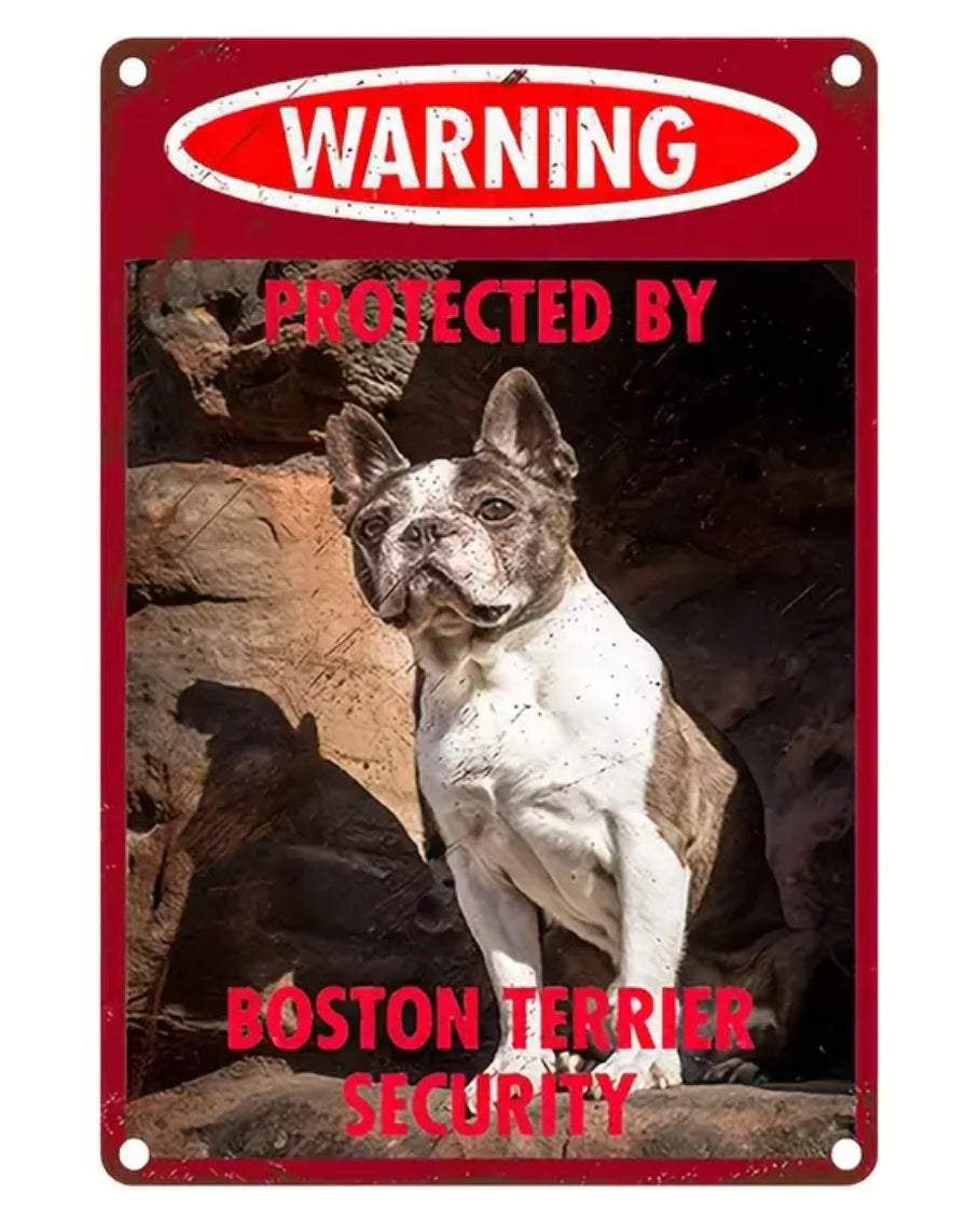 Boston Terrier Türschild / Dekoschild / Blechschild #4- Sale