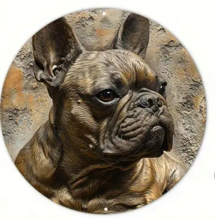 Französische Bulldogge Türschild / Dekoschild / Blechschild #16
