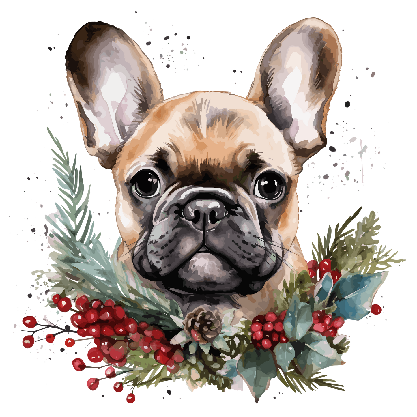 Französische Bulldogge Bügelbild Weihnachten #2