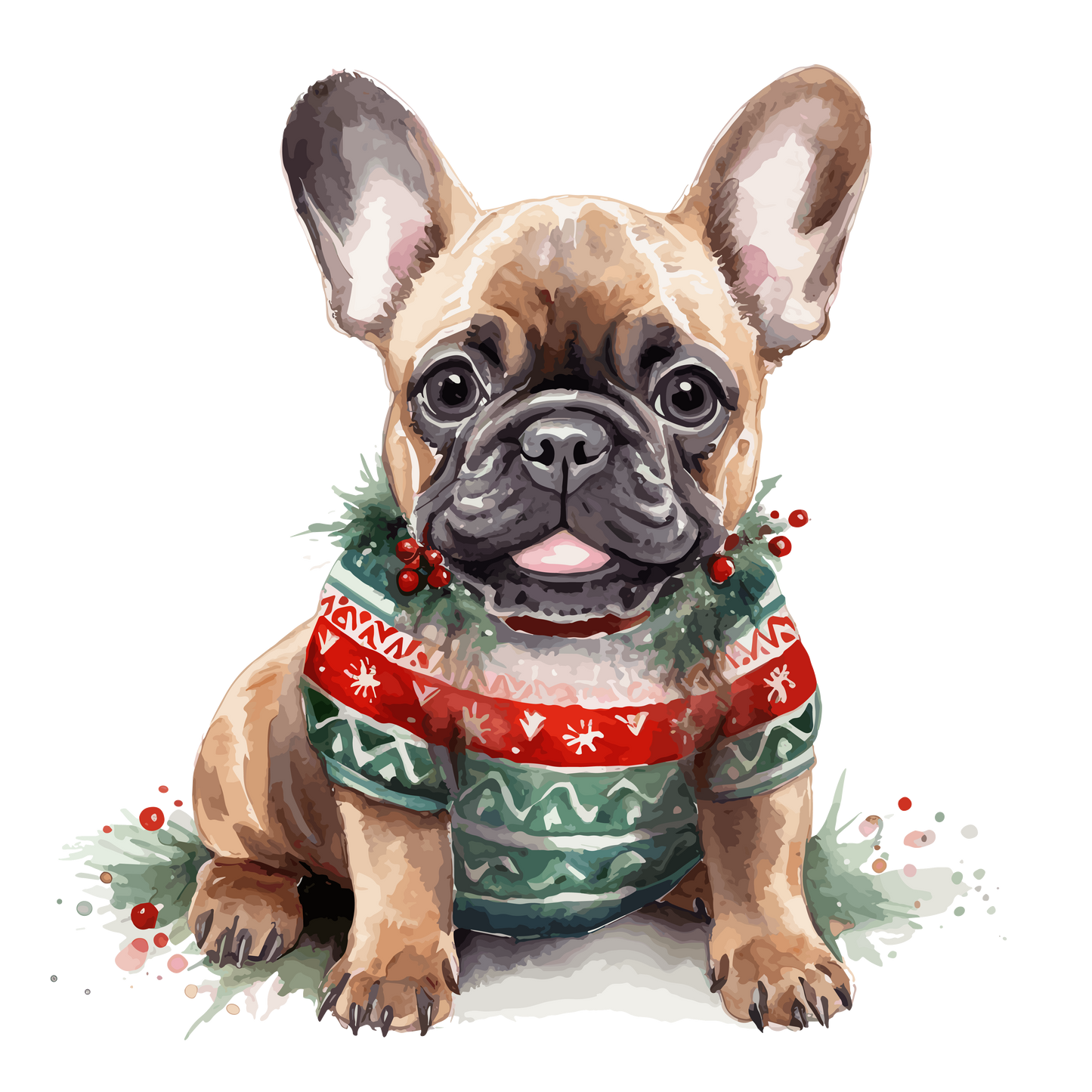 Französische Bulldogge Bügelbild Weihnachten #5