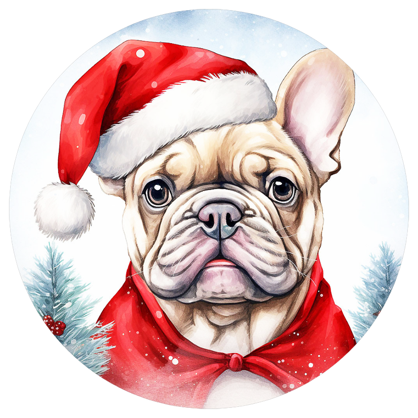 Französische Bulldogge Bügelbild Weihnachten #135