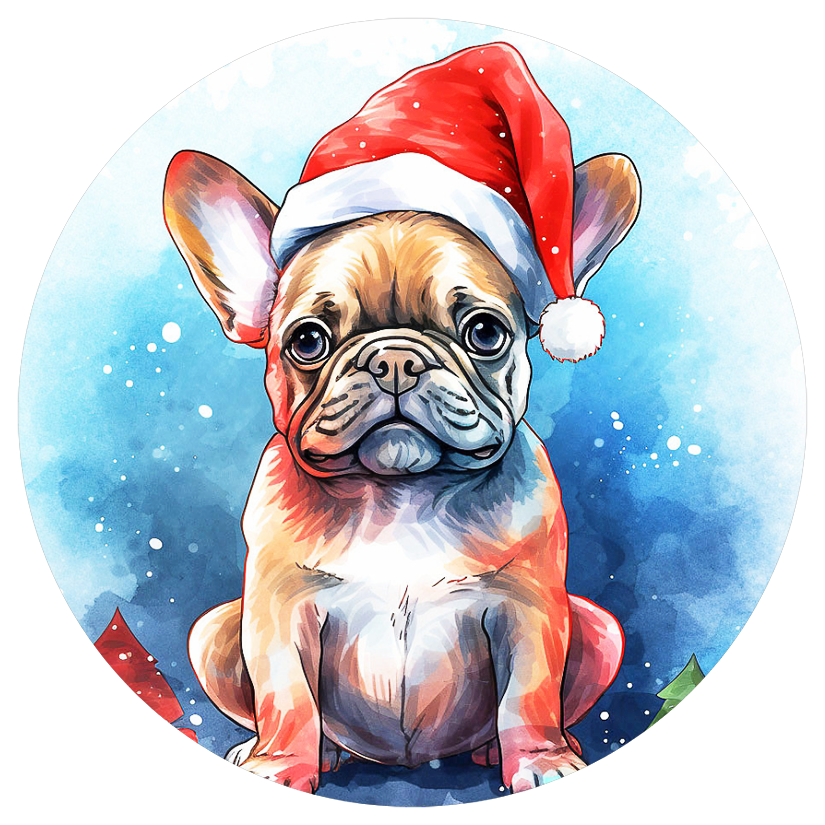 Französische Bulldogge Bügelbild Weihnachten #136