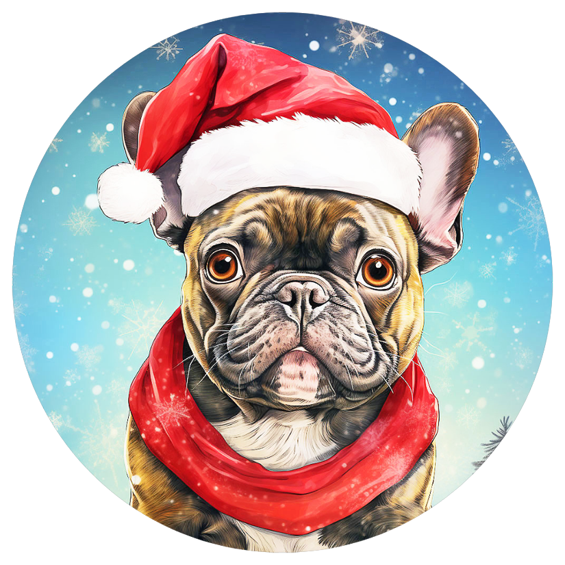 Französische Bulldogge Bügelbild Weihnachten #137