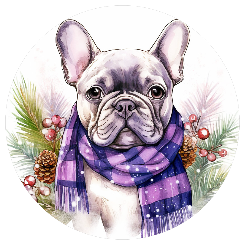 Französische Bulldogge Bügelbild Weihnachten #112