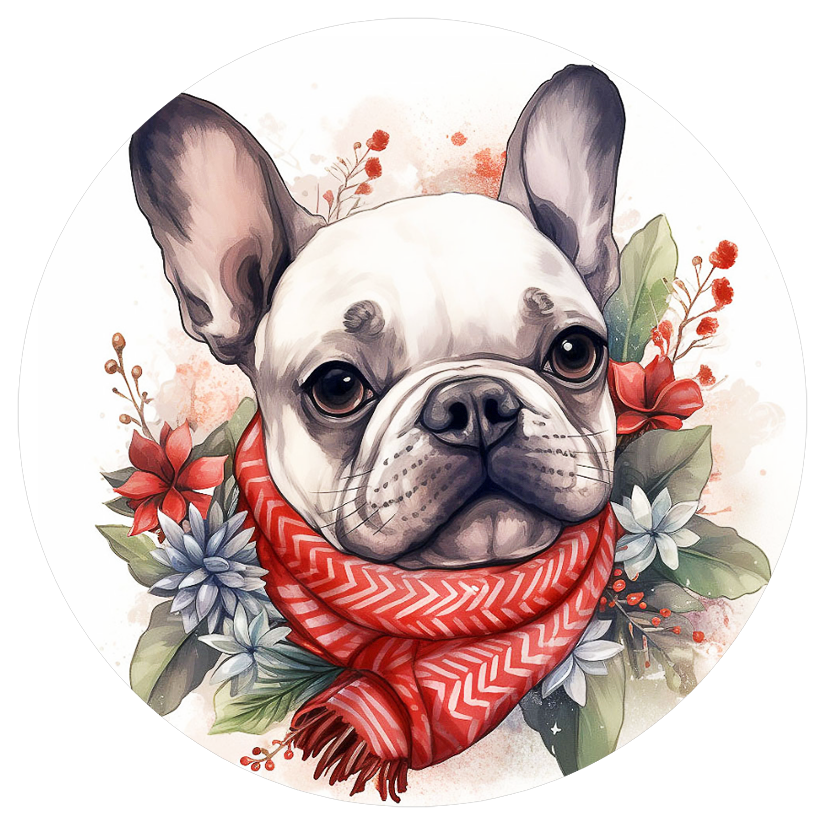 Französische Bulldogge Bügelbild Weihnachten #114
