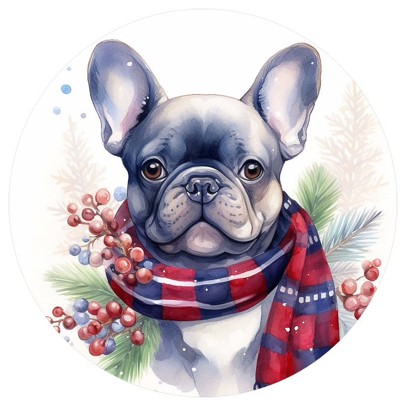 Französische Bulldogge Bügelbild Weihnachten #108