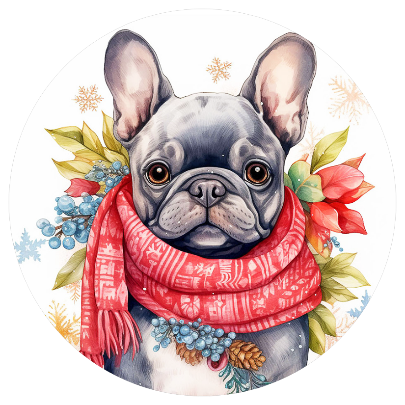 Französische Bulldogge Bügelbild Weihnachten #115