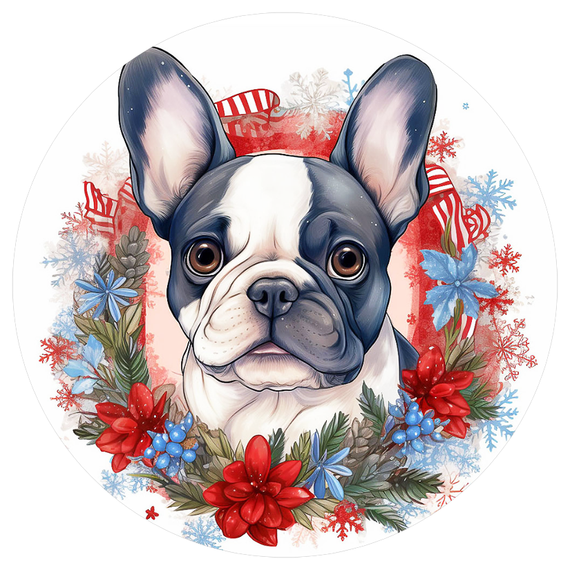 Französische Bulldogge Bügelbild Weihnachten #116