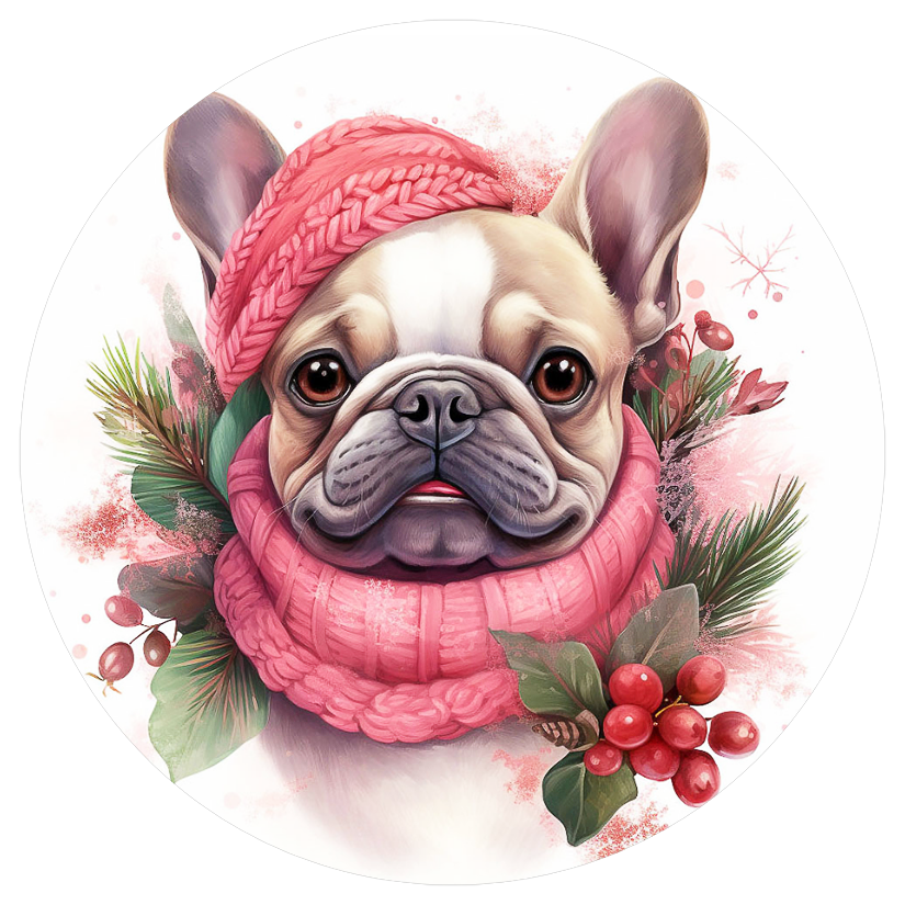 Französische Bulldogge Bügelbild Weihnachten #117