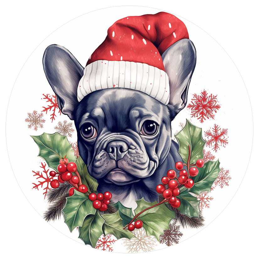 Französische Bulldogge Bügelbild Weihnachten #107