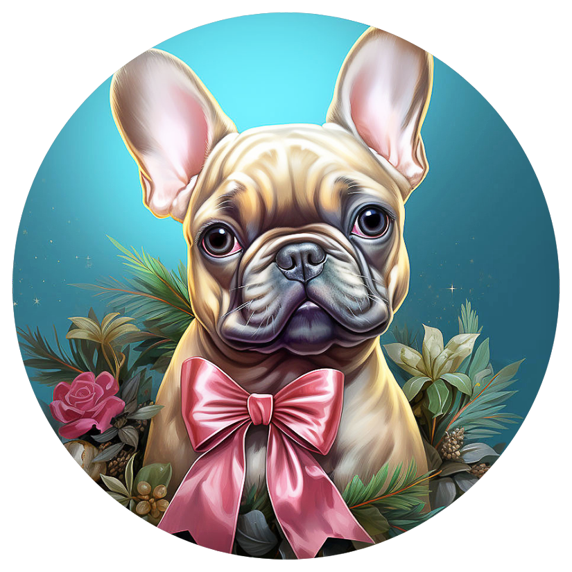 Französische Bulldogge Bügelbild Weihnachten #119