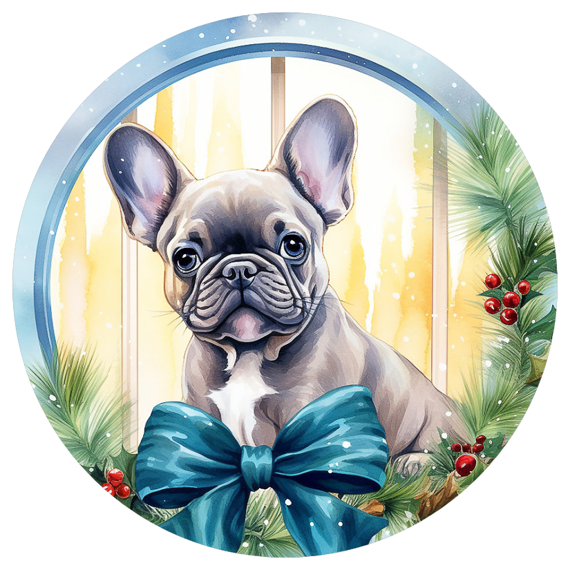 Französische Bulldogge Bügelbild Weihnachten #121