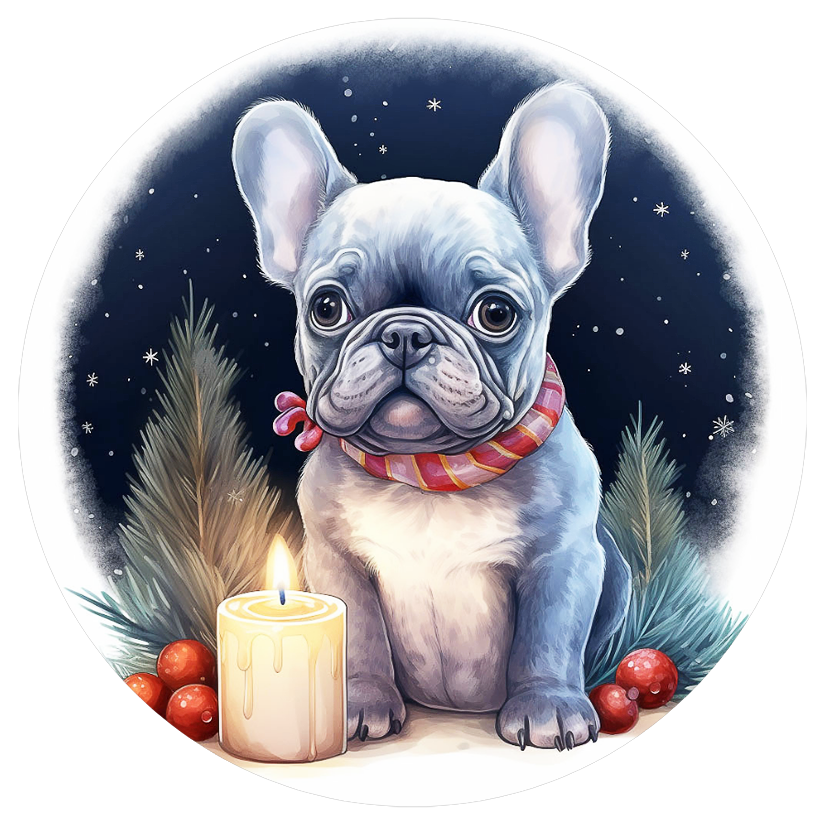 Französische Bulldogge Bügelbild Weihnachten #123