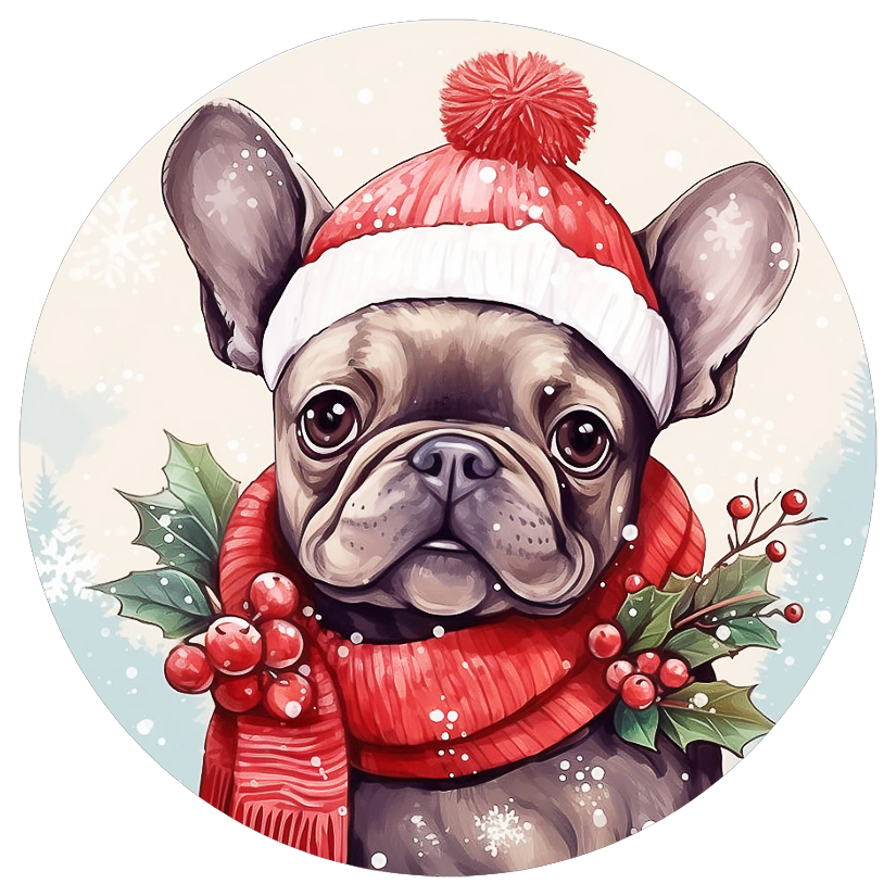 Französische Bulldogge Bügelbild Weihnachten #124