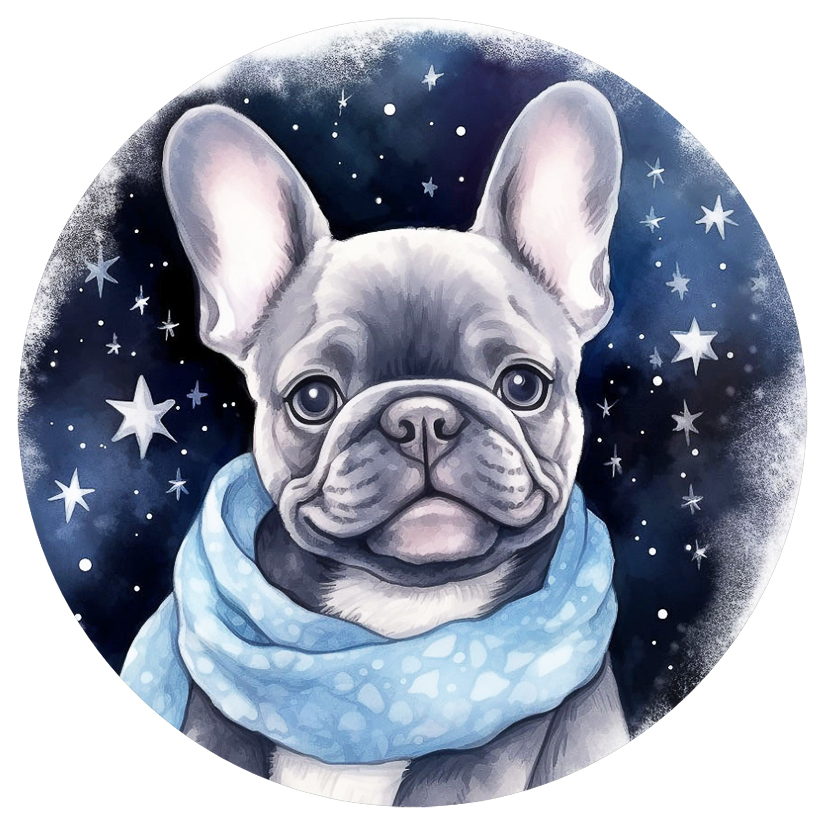Französische Bulldogge Bügelbild Sterne #8