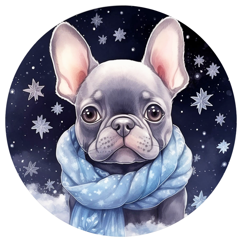 Französische Bulldogge Bügelbild Sterne #9