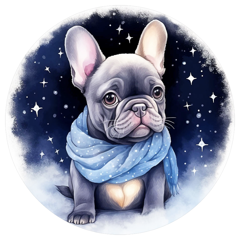 Französische Bulldogge Bügelbild Sterne #10