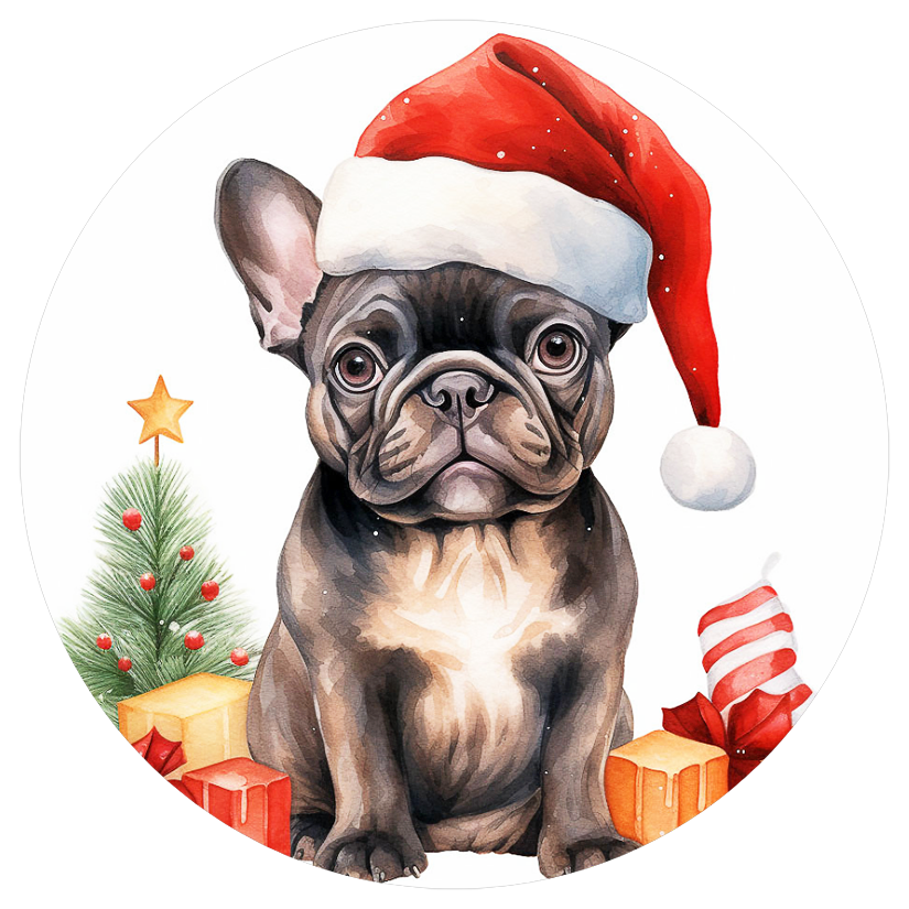 Französische Bulldogge Bügelbild Weihnachten #125