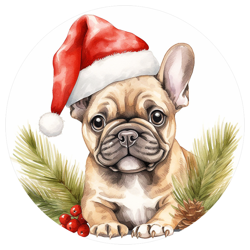 Französische Bulldogge Bügelbild Weihnachten #126