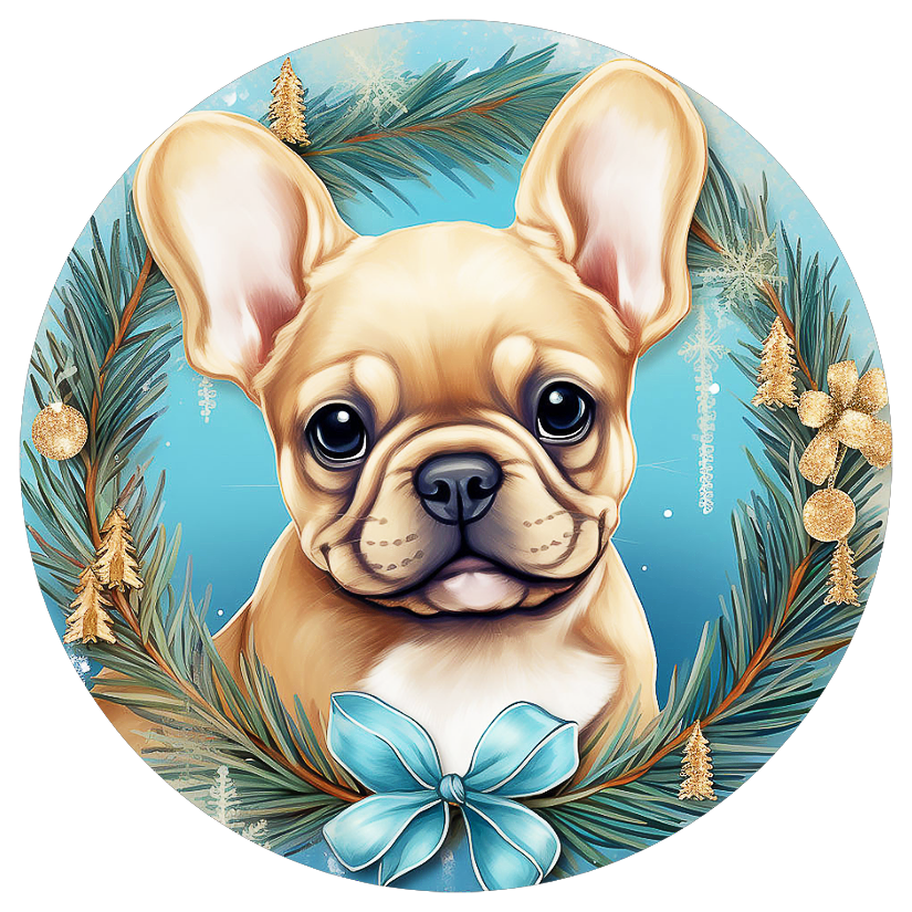 Französische Bulldogge Bügelbild Weihnachten #127