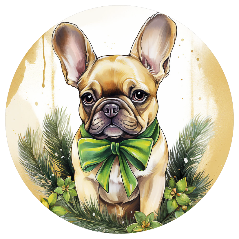 Französische Bulldogge Bügelbild Weihnachten #128