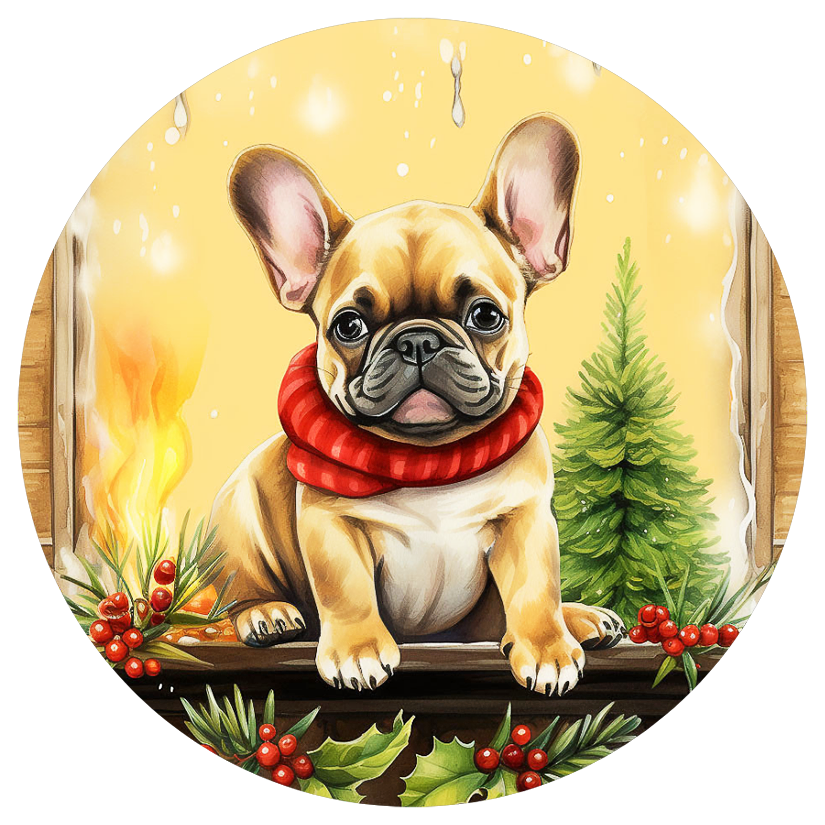 Französische Bulldogge Bügelbild Weihnachten #129
