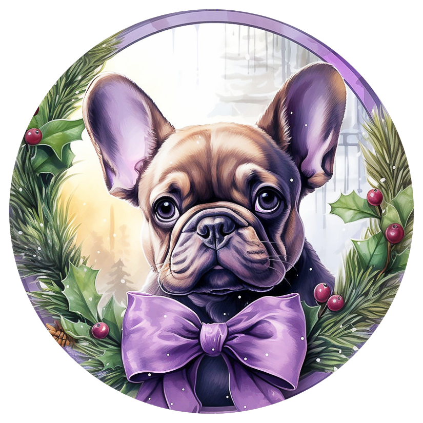 Französische Bulldogge Bügelbild Weihnachten #131