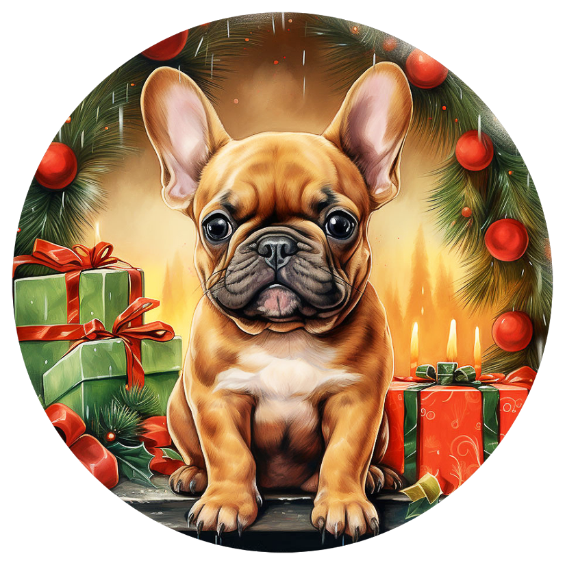 Französische Bulldogge Bügelbild Weihnachten #132