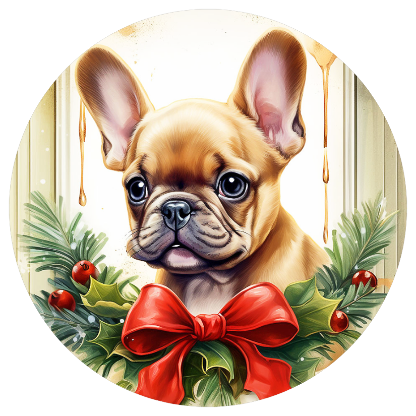 Französische Bulldogge Bügelbild Weihnachten #133
