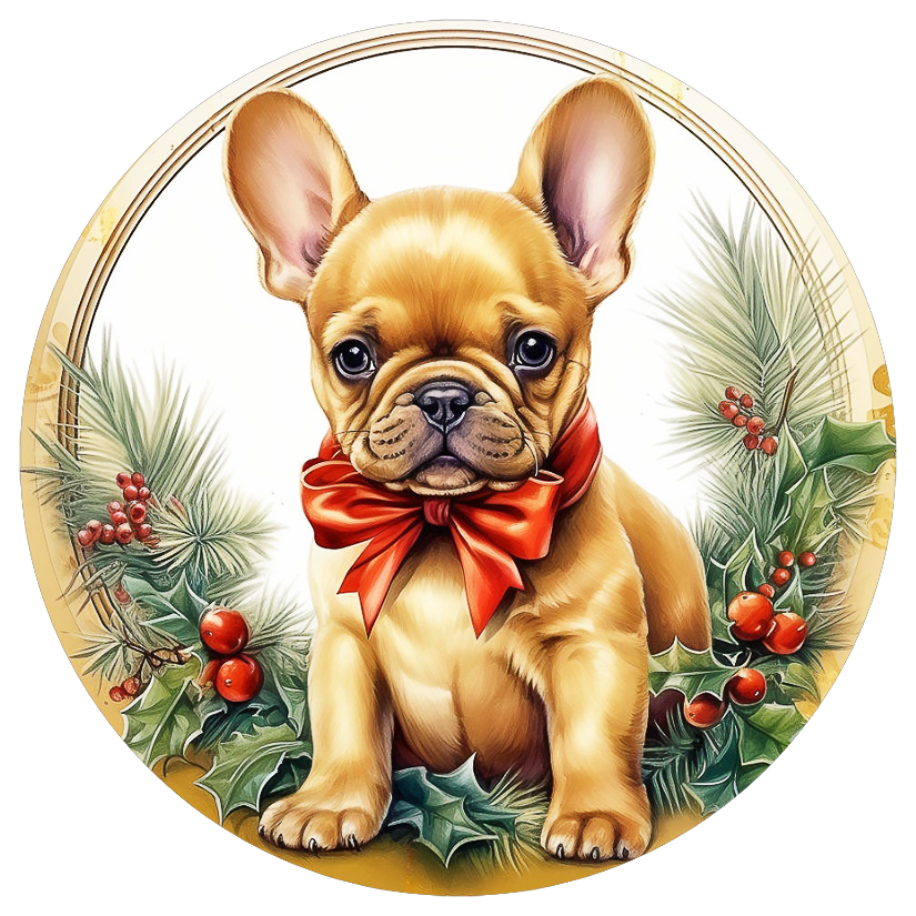 Französische Bulldogge Bügelbild Weihnachten #134