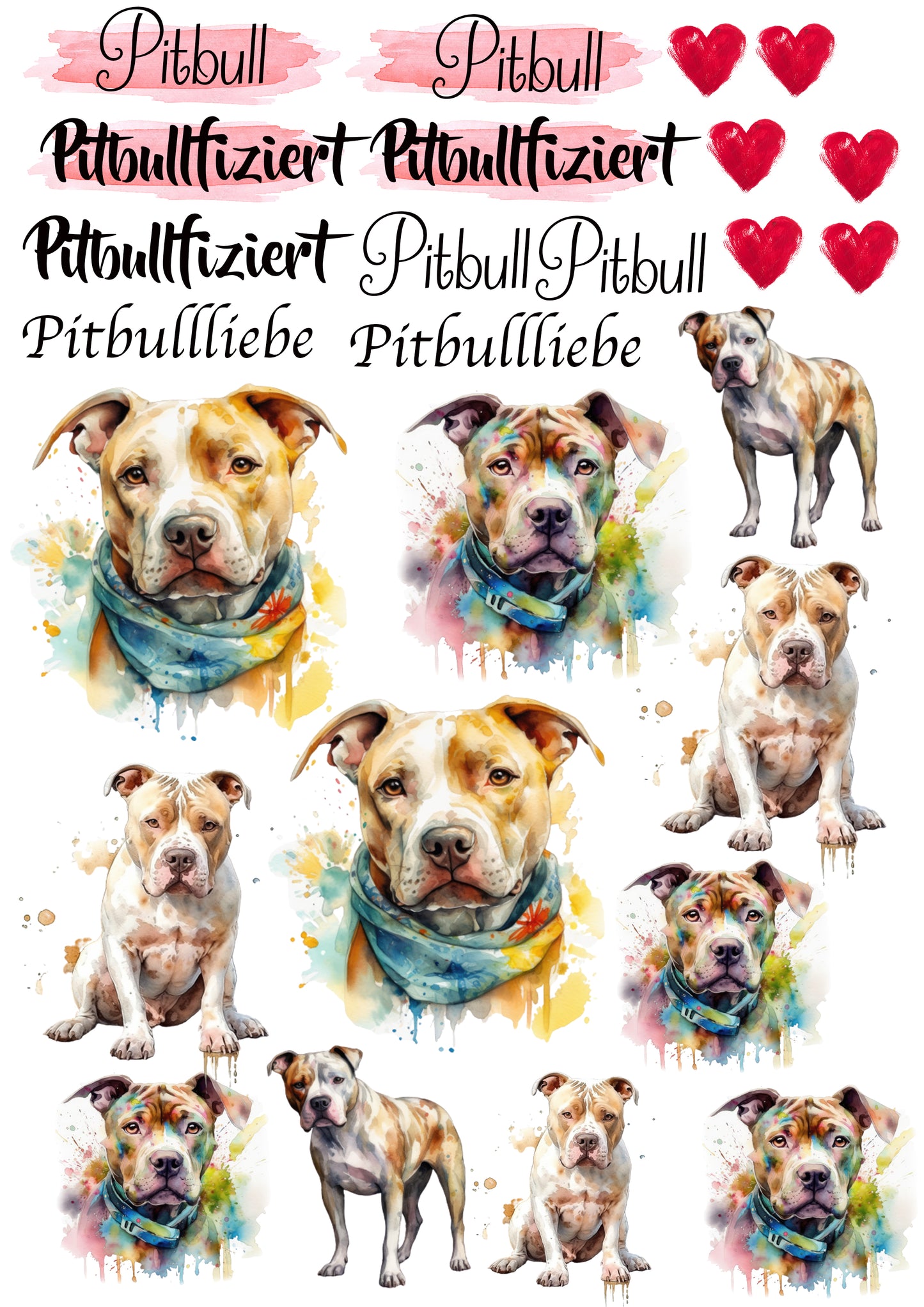 Pitbull Wasserschiebefolie / Kerzentattoos #1