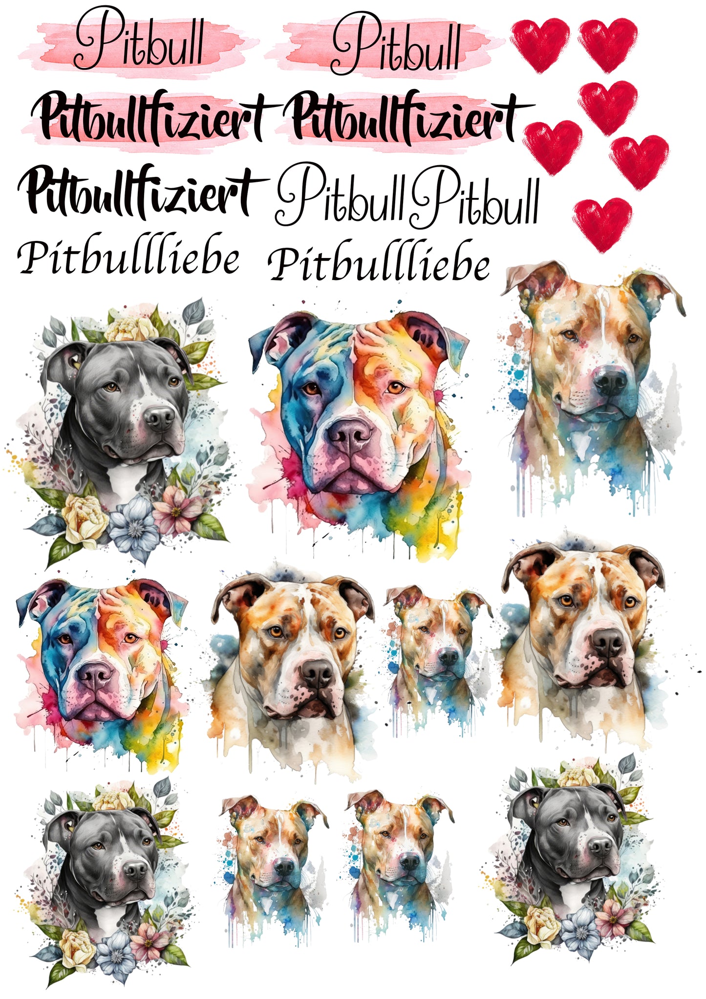 Pitbull Wasserschiebefolie / Kerzentattoos #2