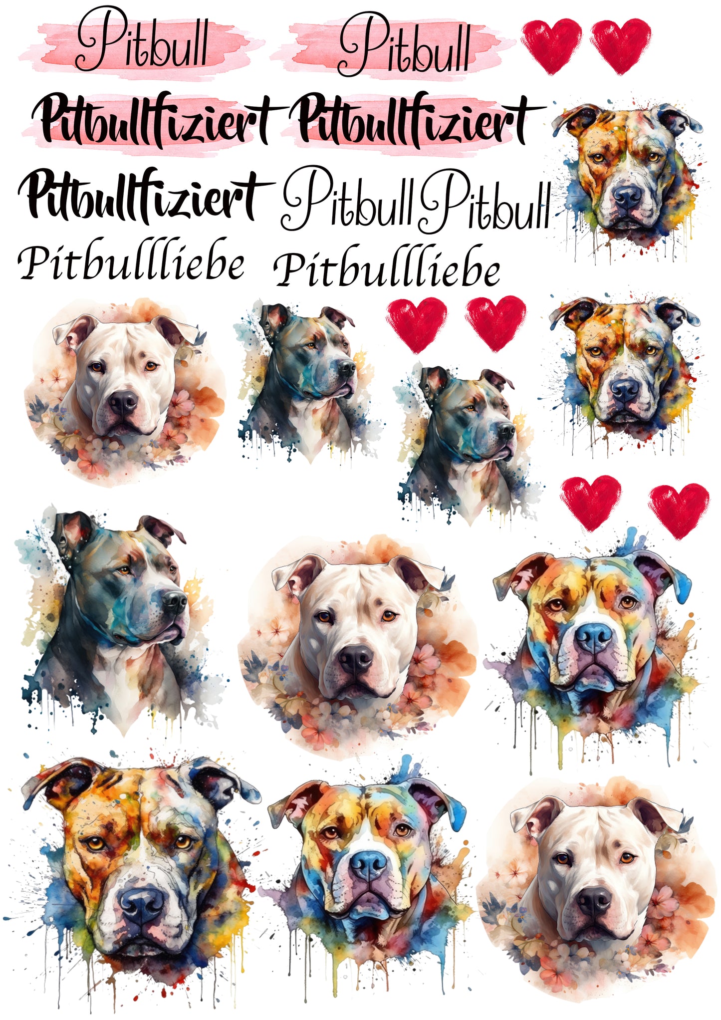 Pitbull Wasserschiebefolie / Kerzentattoos #7
