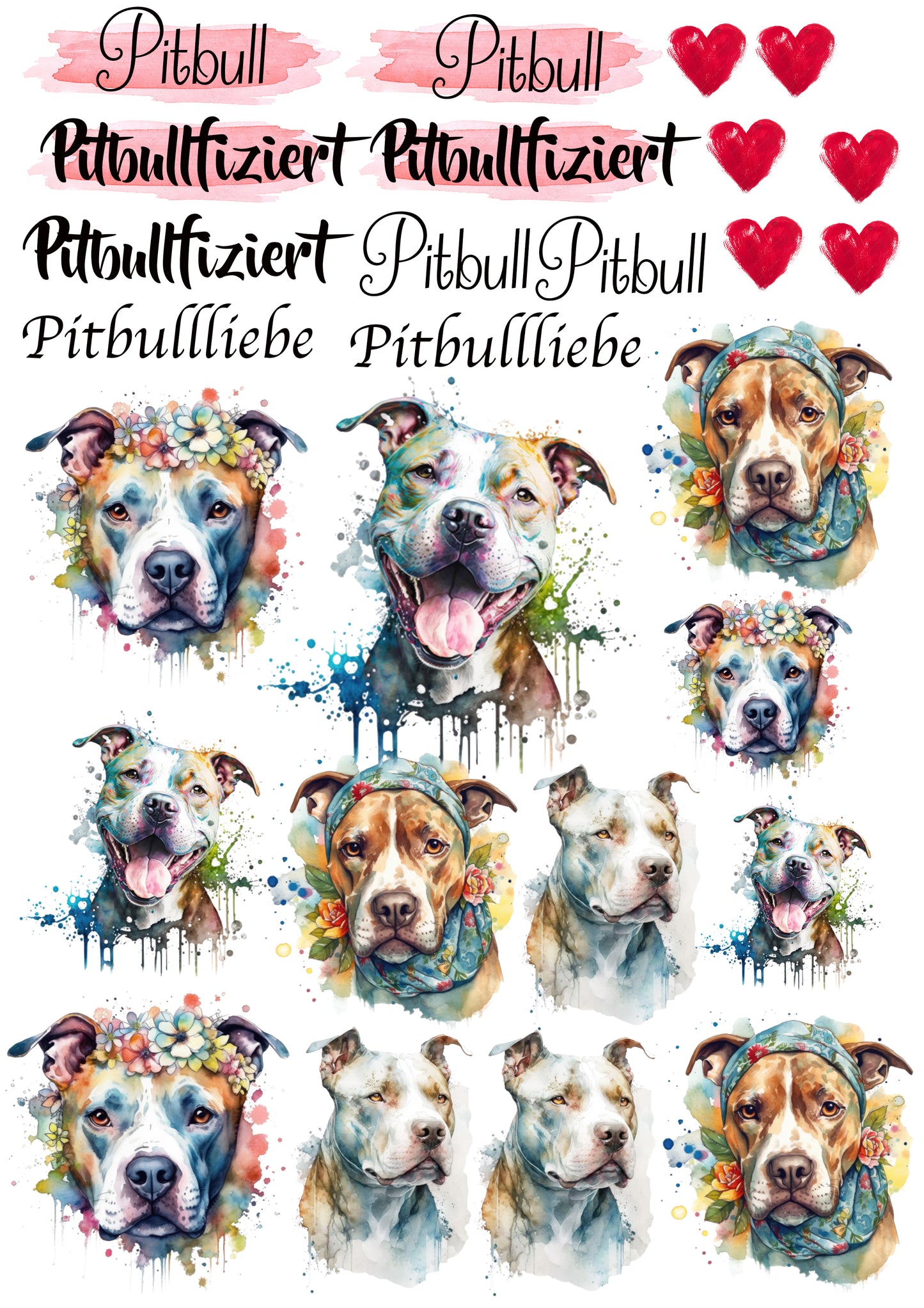 Pitbull Wasserschiebefolie / Kerzentattoos #6