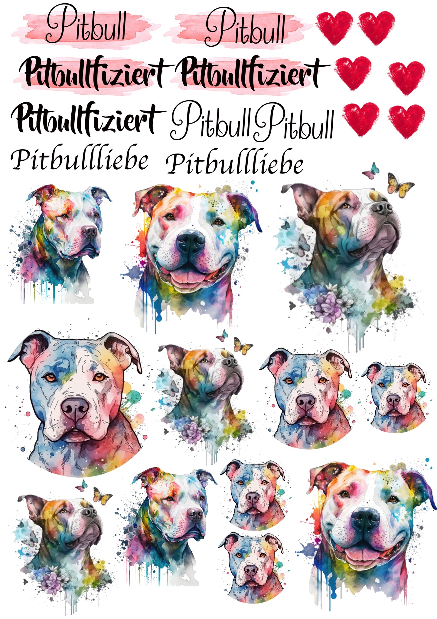 Pitbull Wasserschiebefolie / Kerzentattoos #8