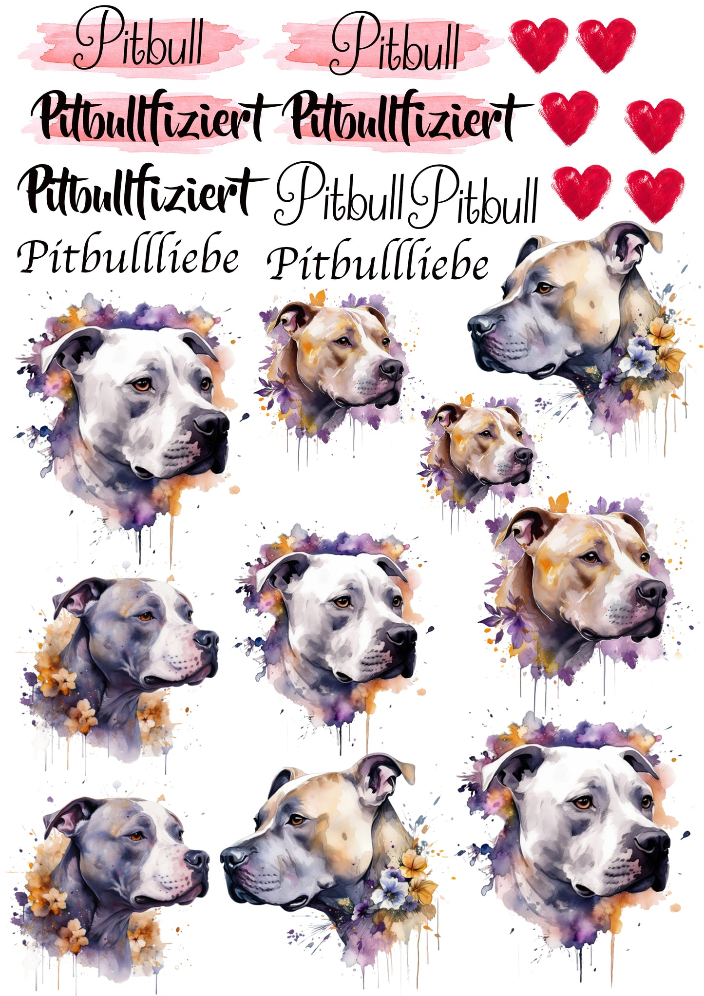 Pitbull Wasserschiebefolie / Kerzentattoos #3