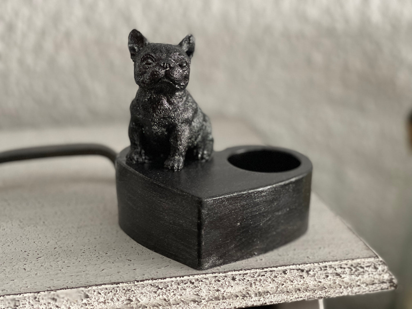 Französische Bulldogge Figur mit Teelichthalter #39