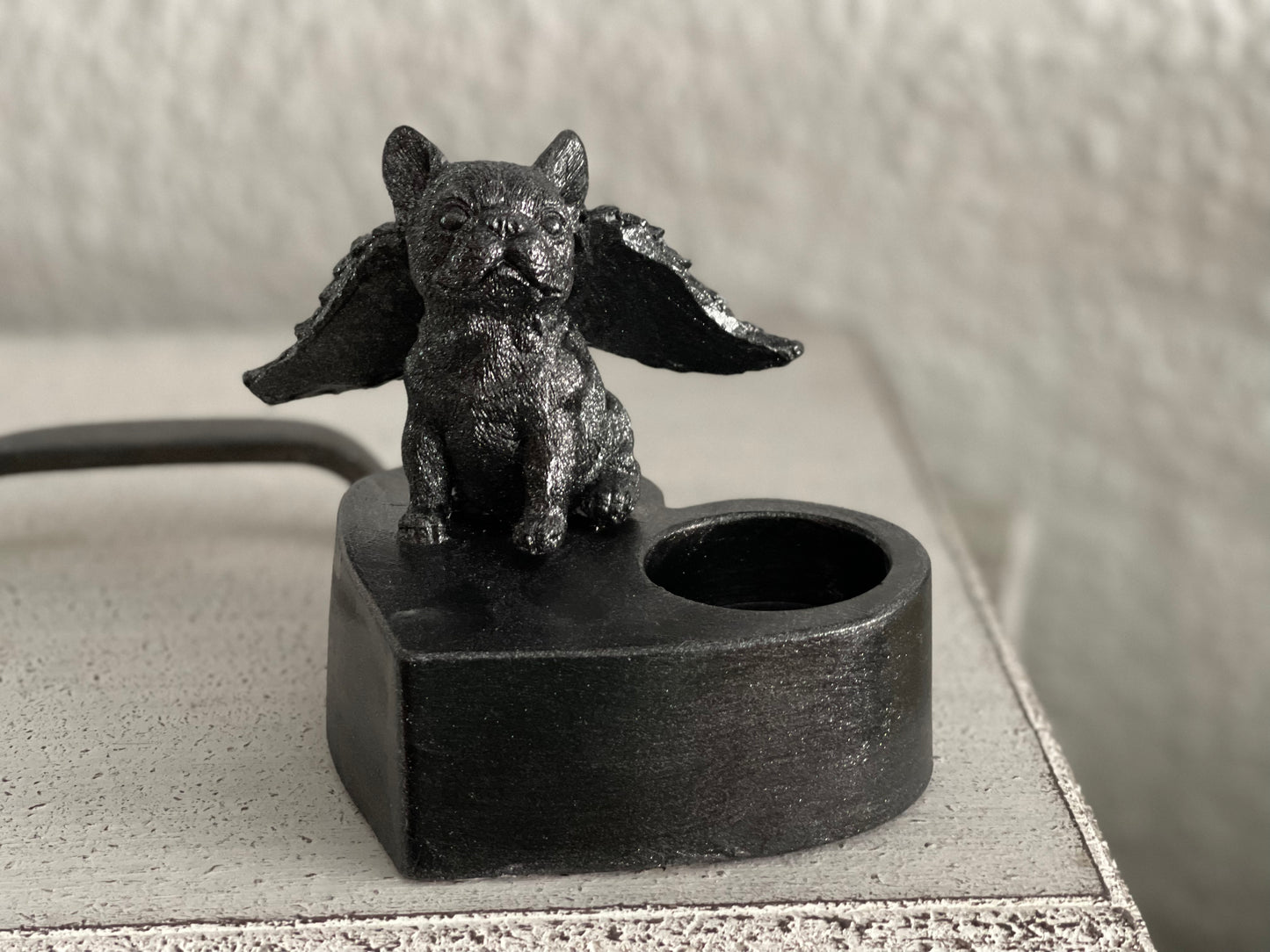 Französische Bulldogge Figur mit Teelichthalter #39