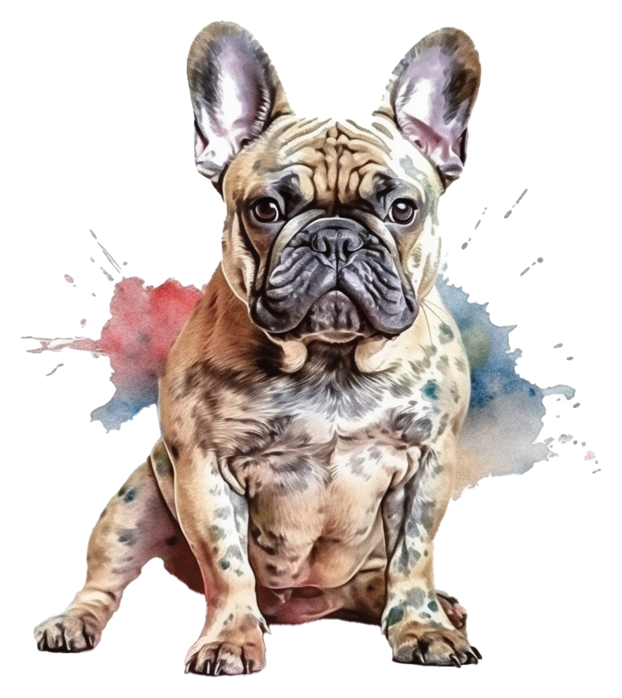Französische Bulldogge Bügelbild Watercolor #3