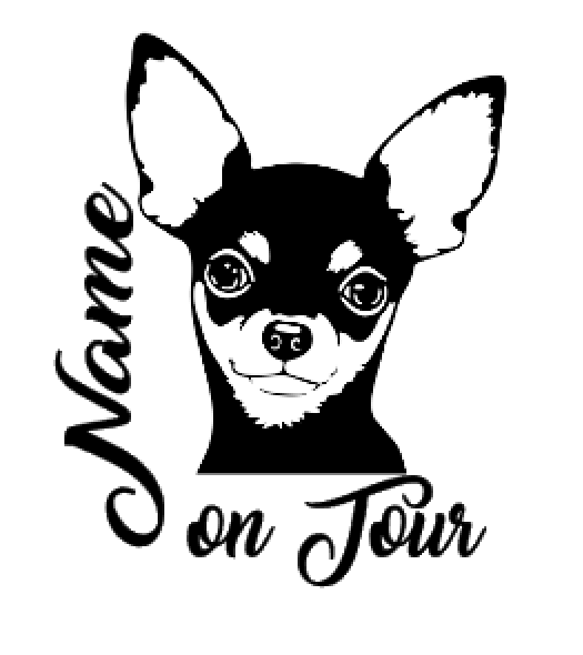 Chihuahua Autoaufkleber mit Wunschname #11