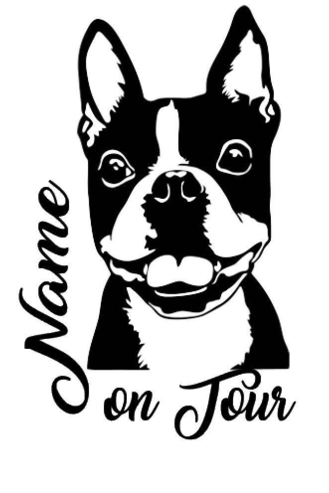 Boston Terrier Autoaufkleber mit Wunschnamen #6