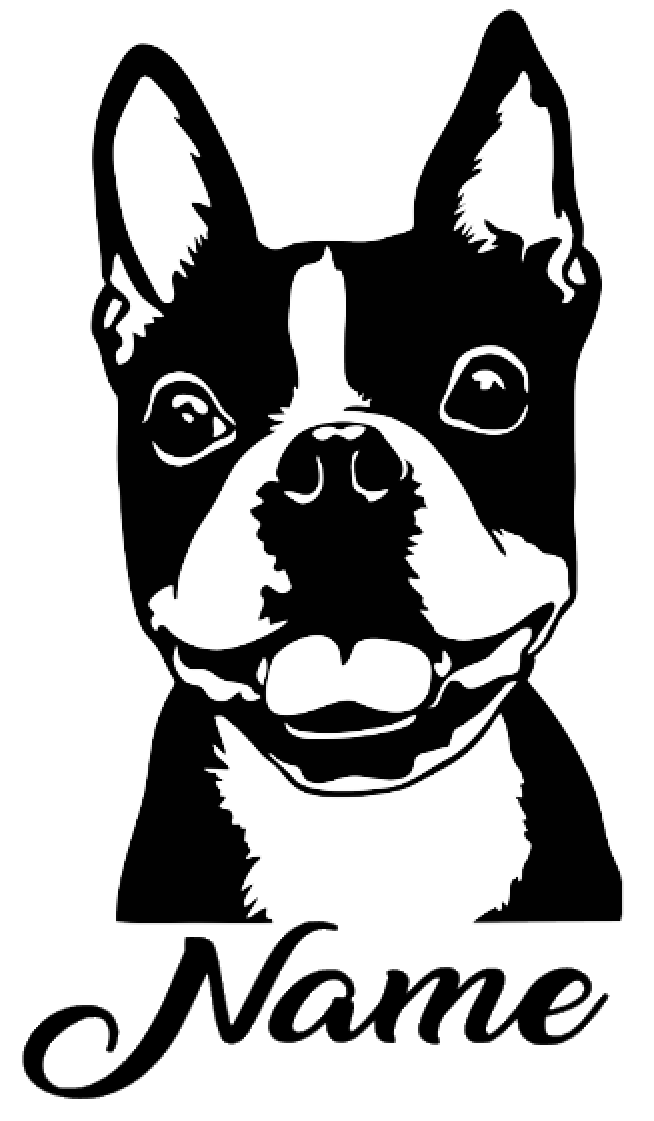 Boston Terrier Autoaufkleber mit Wunschnamen #7