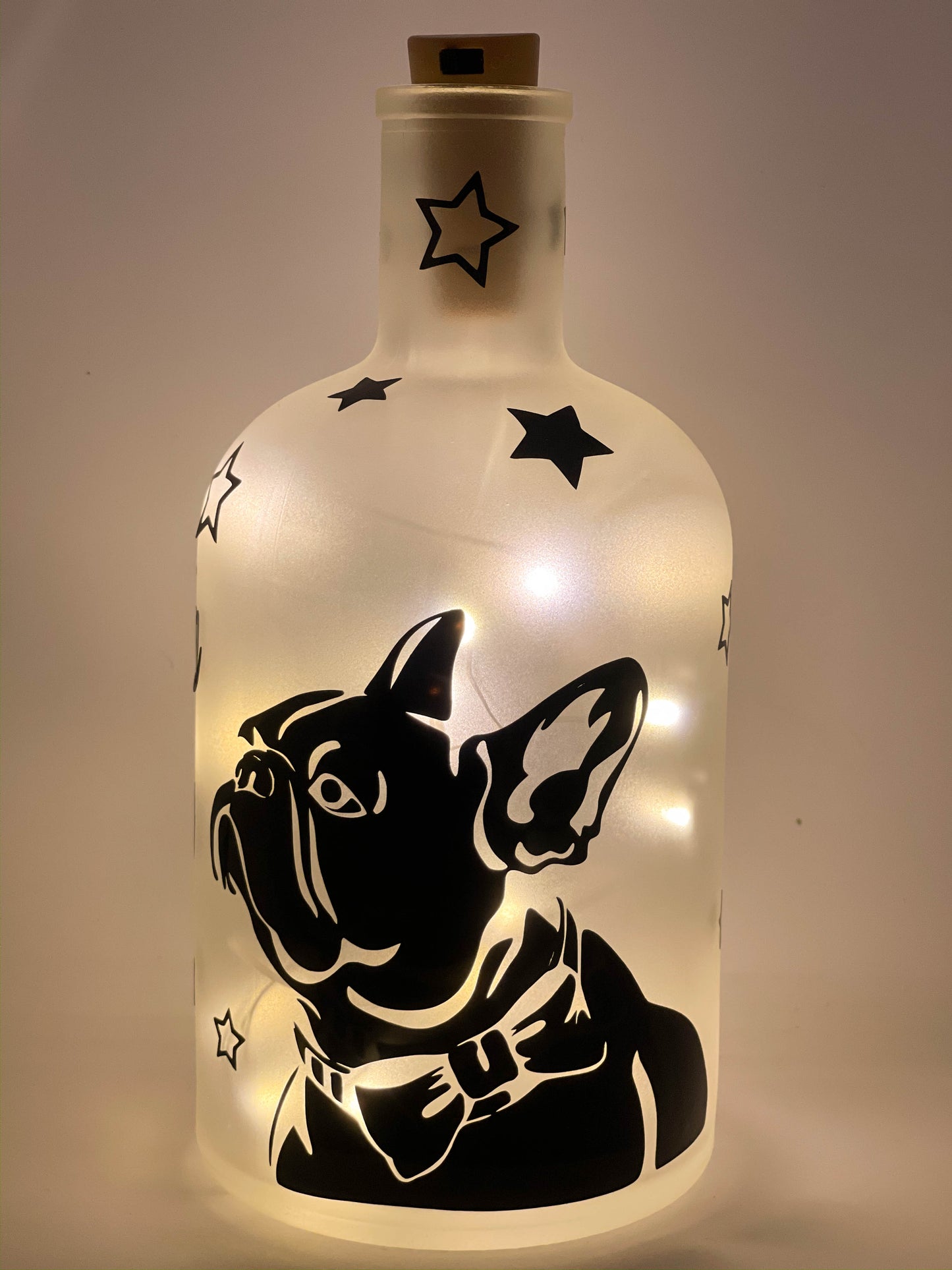 Beleuchtete Dekoflasche Französische Bulldogge #6