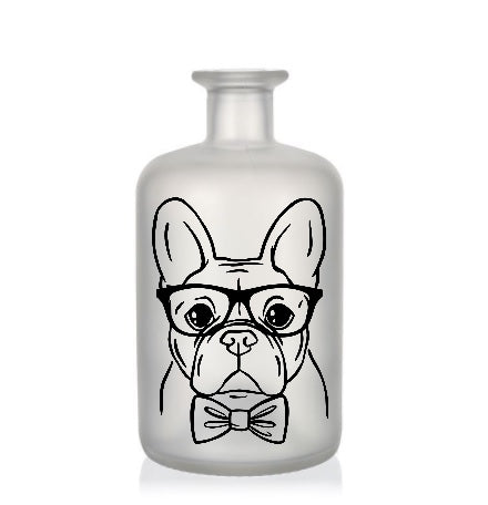 Beleuchtete Dekoflasche Französische Bulldogge mit Wunschtext und -motiv