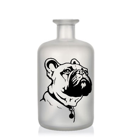 Beleuchtete Dekoflasche Französische Bulldogge mit Wunschtext und -motiv
