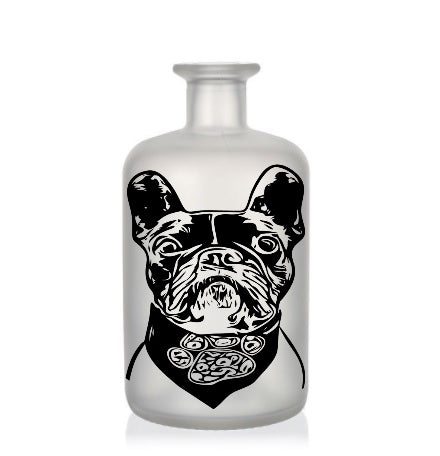 Beleuchtete Dekoflasche Französische Bulldogge mit Wunschtext und -motiv