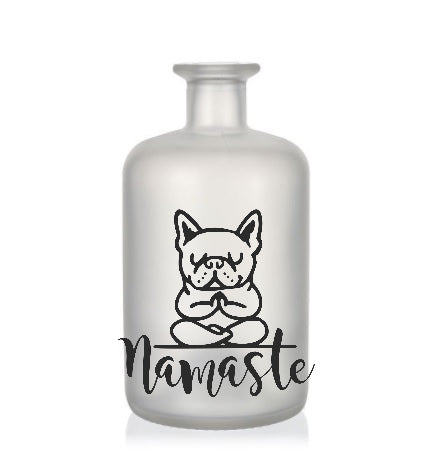 Beleuchtete Dekoflasche Französische Bulldogge mit Wunschtext und -motiv