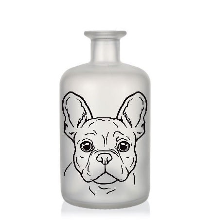 Beleuchtete Dekoflasche Französische Bulldogge mit Wunschtext und -motiv